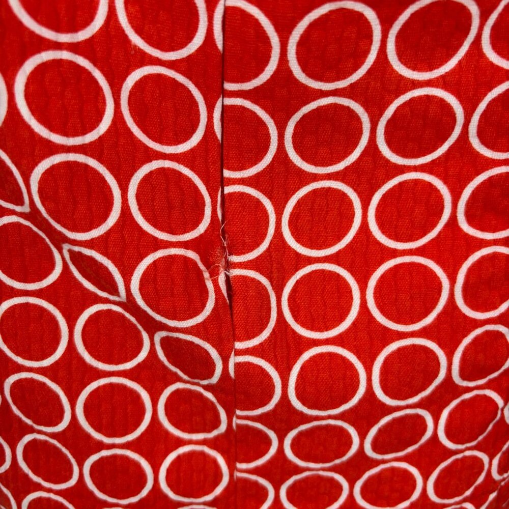 Retro Mod Dress Womens XS Red White Circle Geometric Print 60s Style Shift - Picture 9 of 10